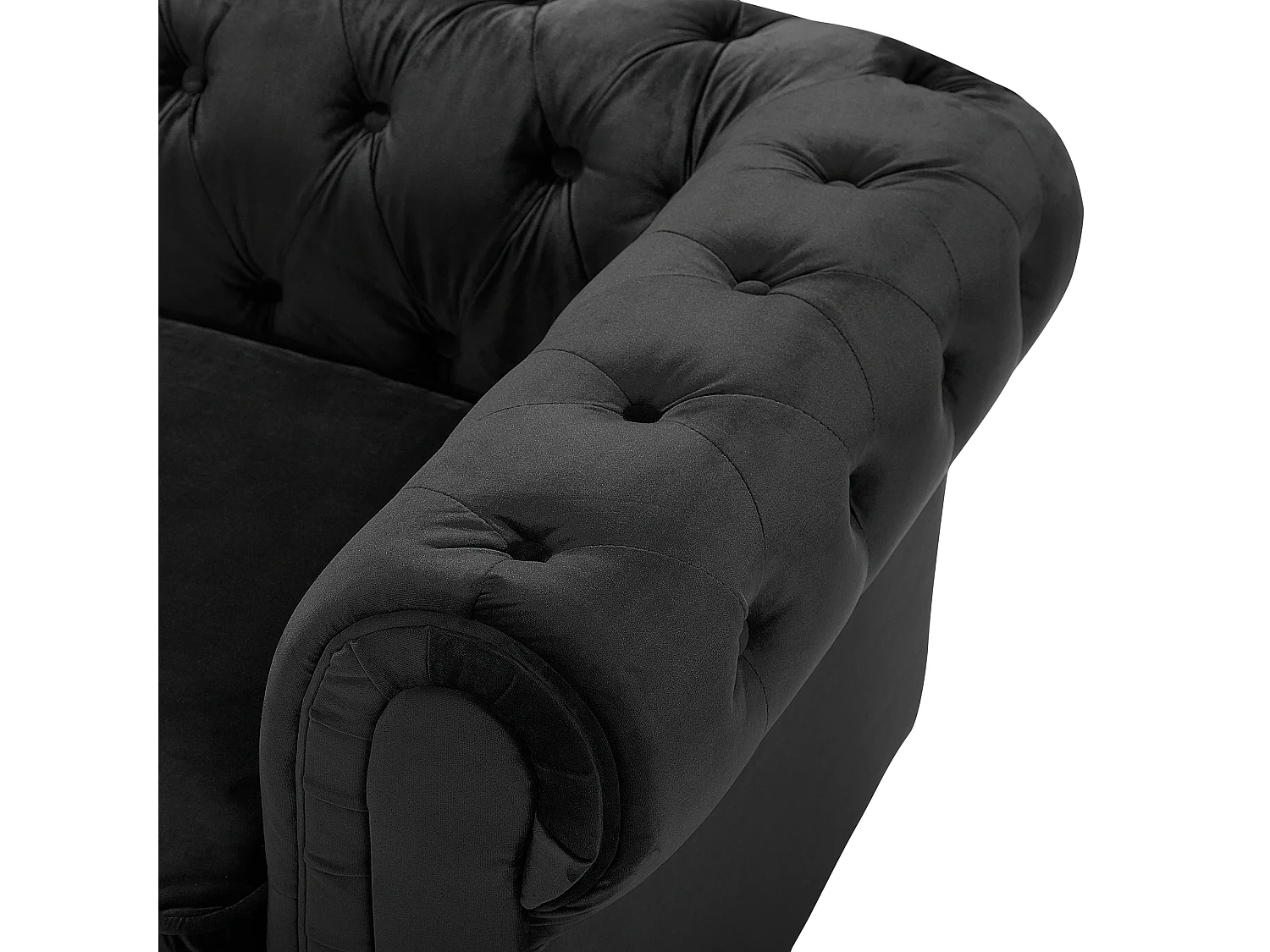Fauteuil CHESTERFIELD Velours Noir