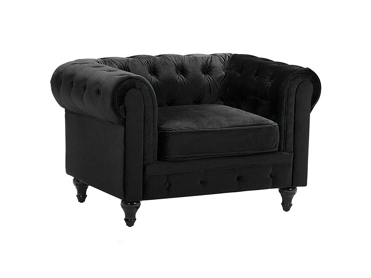 Armchair CHESTERFIELD Velvet Black
