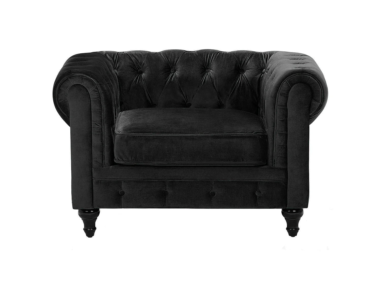 Armchair CHESTERFIELD Velvet Black