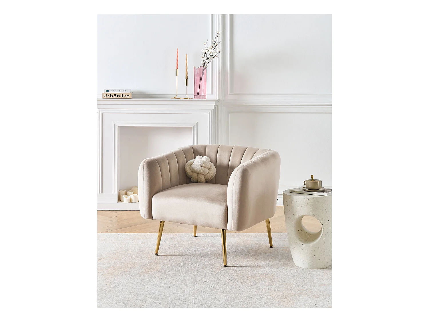 Sillón LACONIA Terciopelo Gris pardo