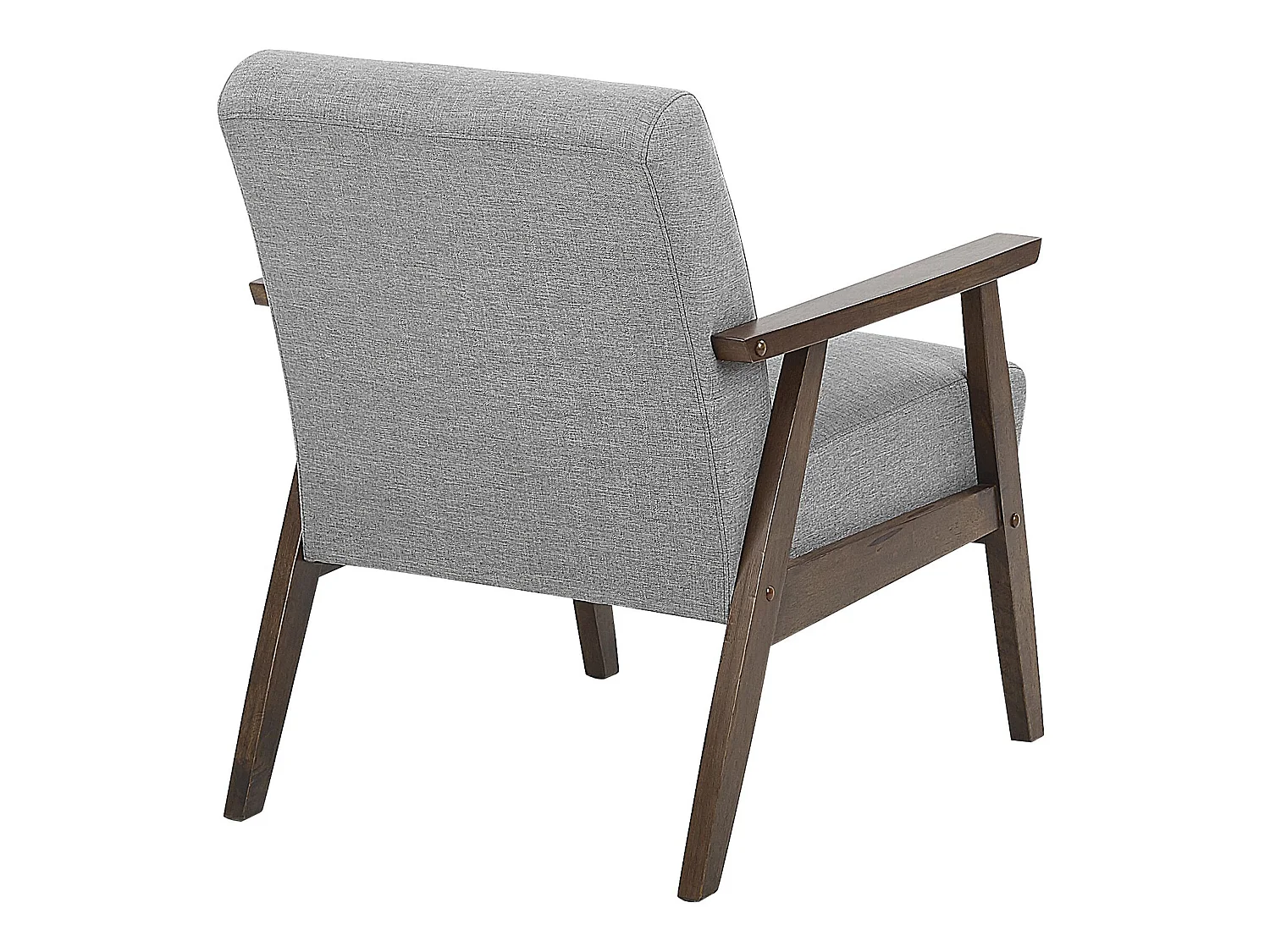 Retro Wohnzimmer Sessel Polsterbezug grau mit Armlehnen Holzgestell Asnes