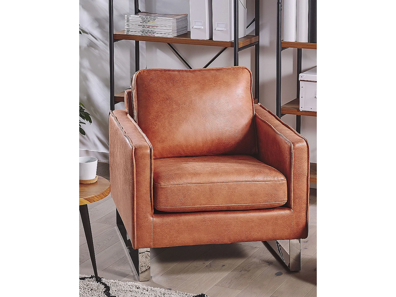 Fauteuil VIND Cuir PU Marron doré