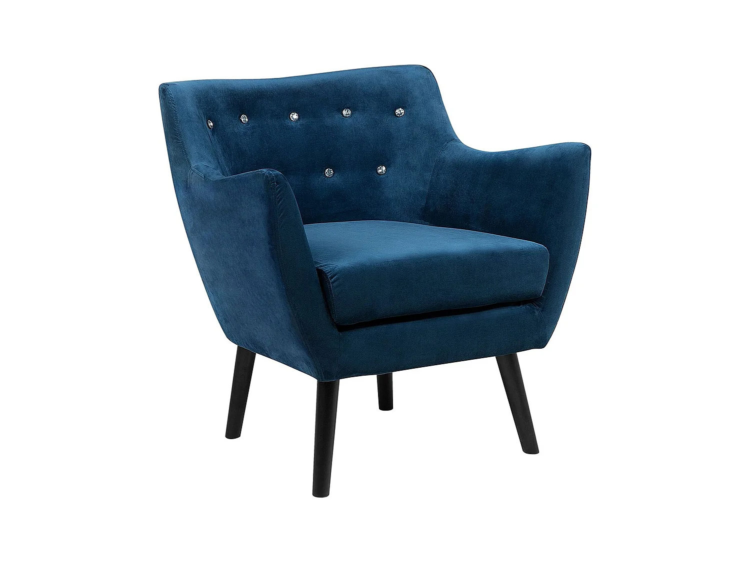 Fauteuil DRAMMEN Velours Bleu marine