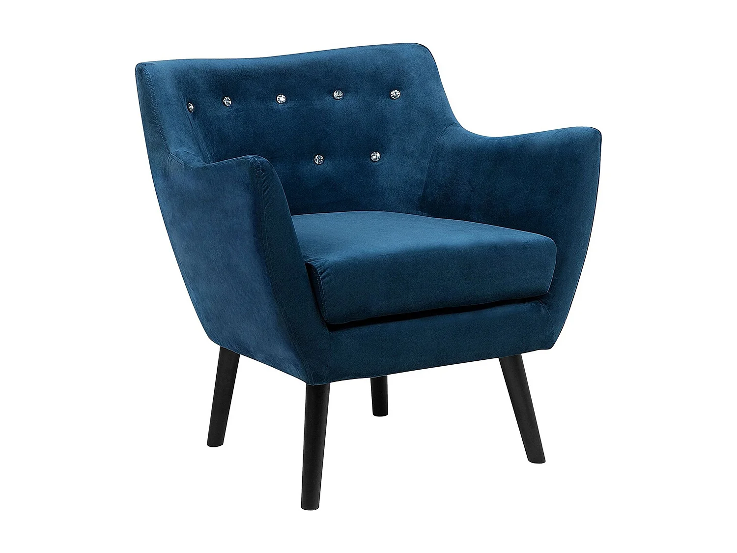 Fauteuil DRAMMEN Velours Bleu marine
