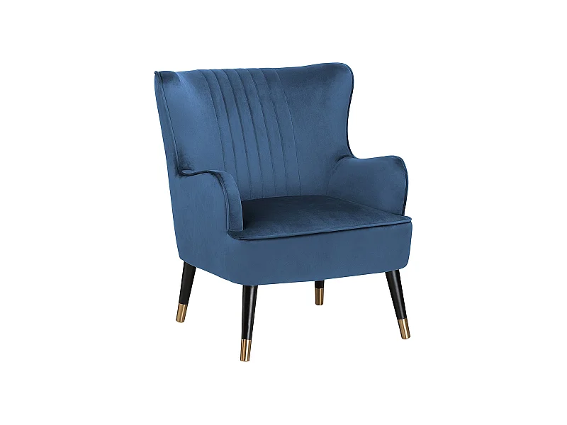 Trendy Sessel samtige Polsterbezug blau Varberg