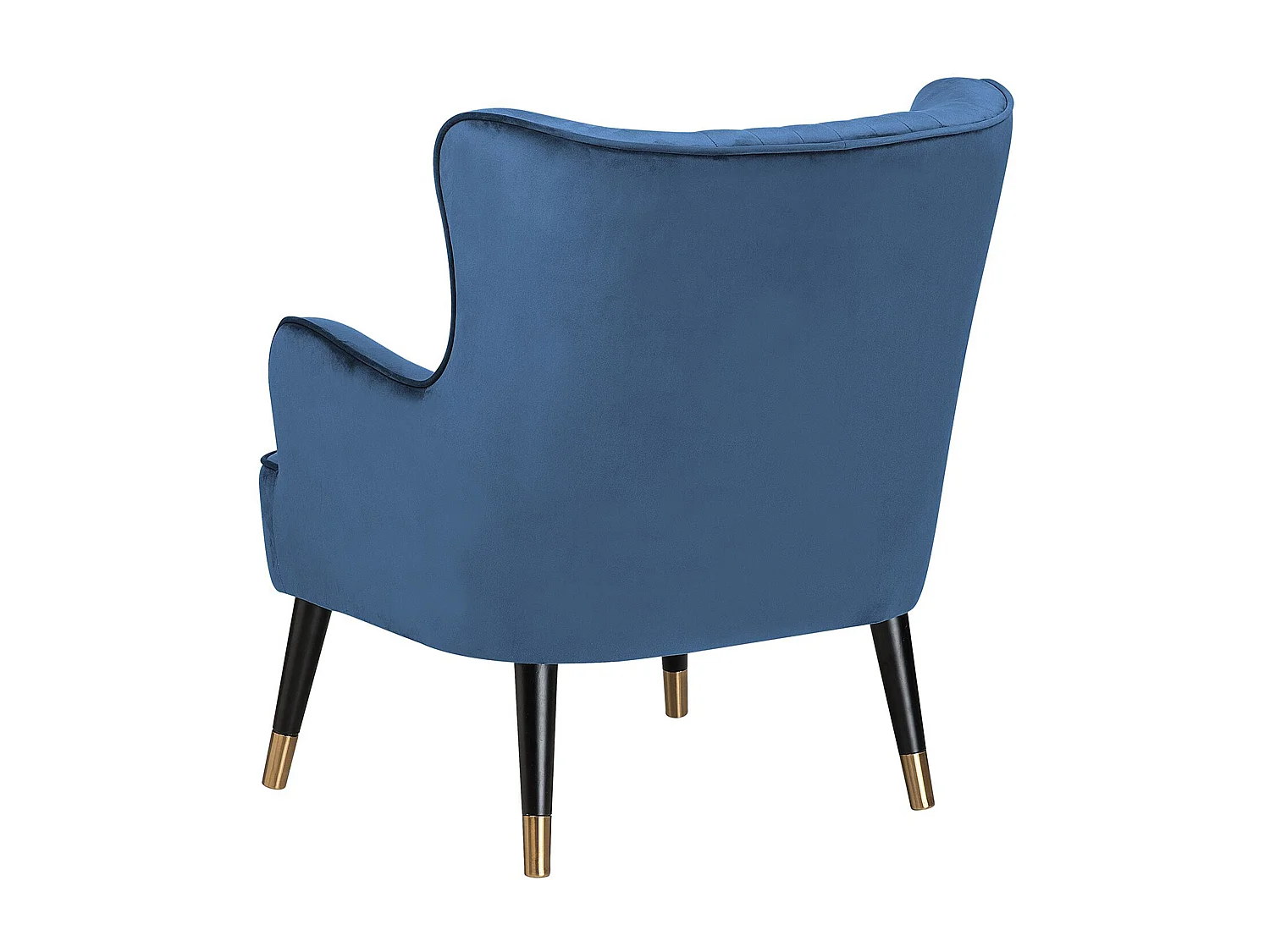 Fauteuil à oreilles VARBERG Velours Bleu foncé