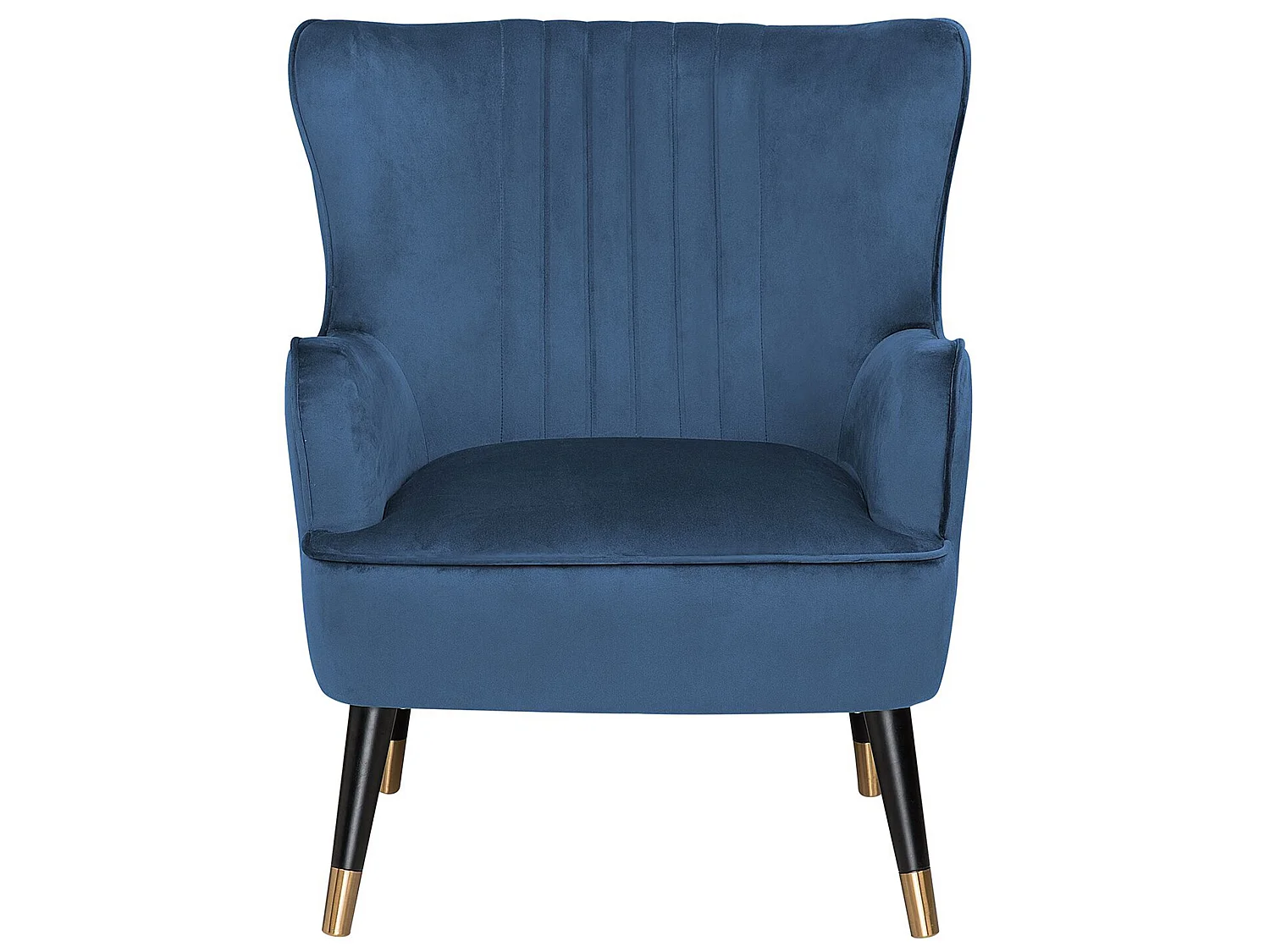 Fauteuil à oreilles VARBERG Velours Bleu foncé