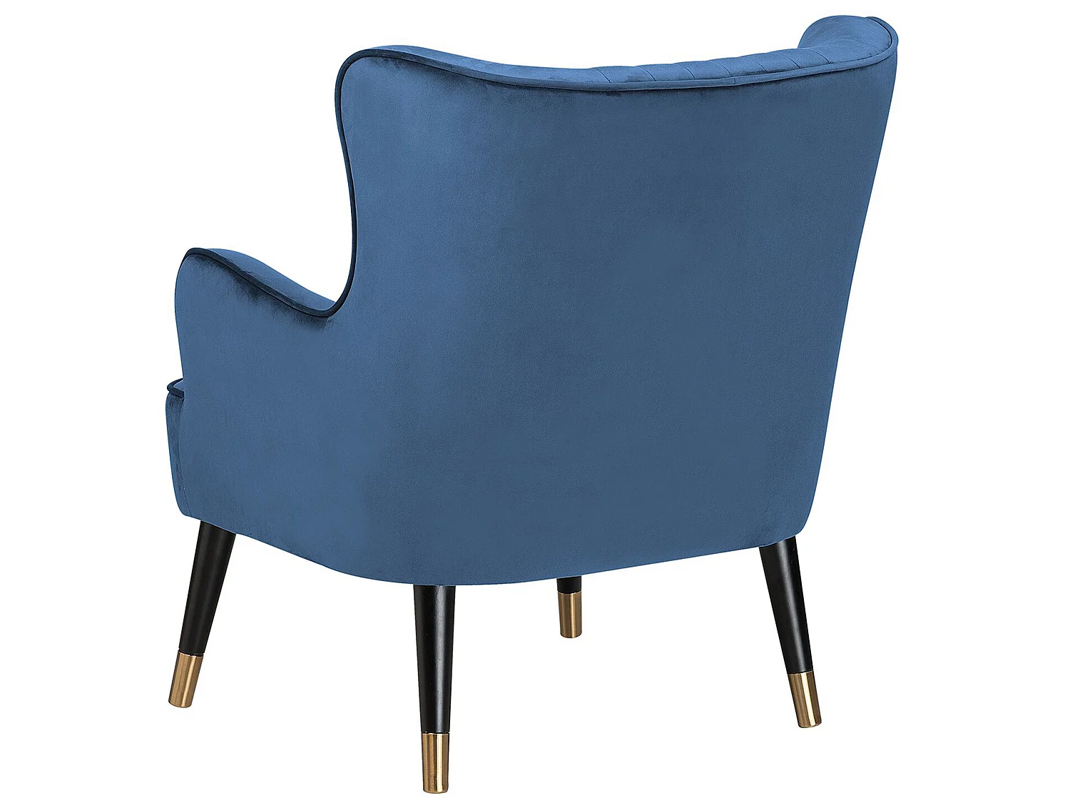 Fauteuil à oreilles VARBERG Velours Bleu foncé