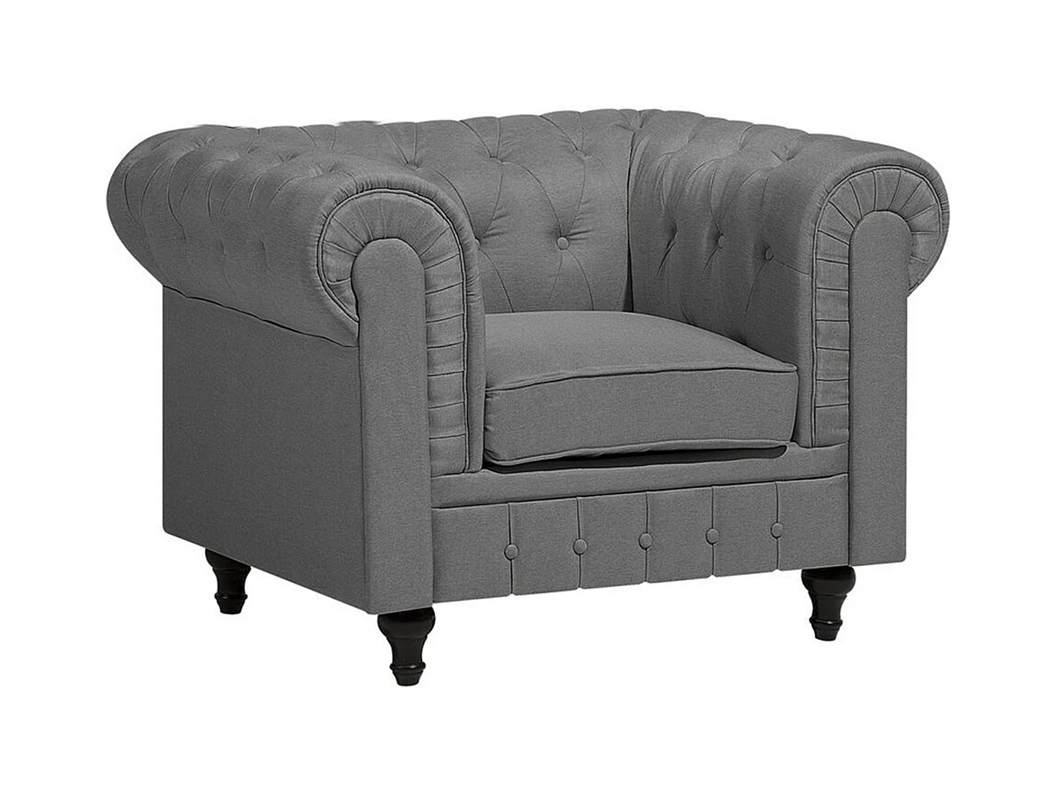 Fauteuil CHESTERFIELD Tissu Gris clair