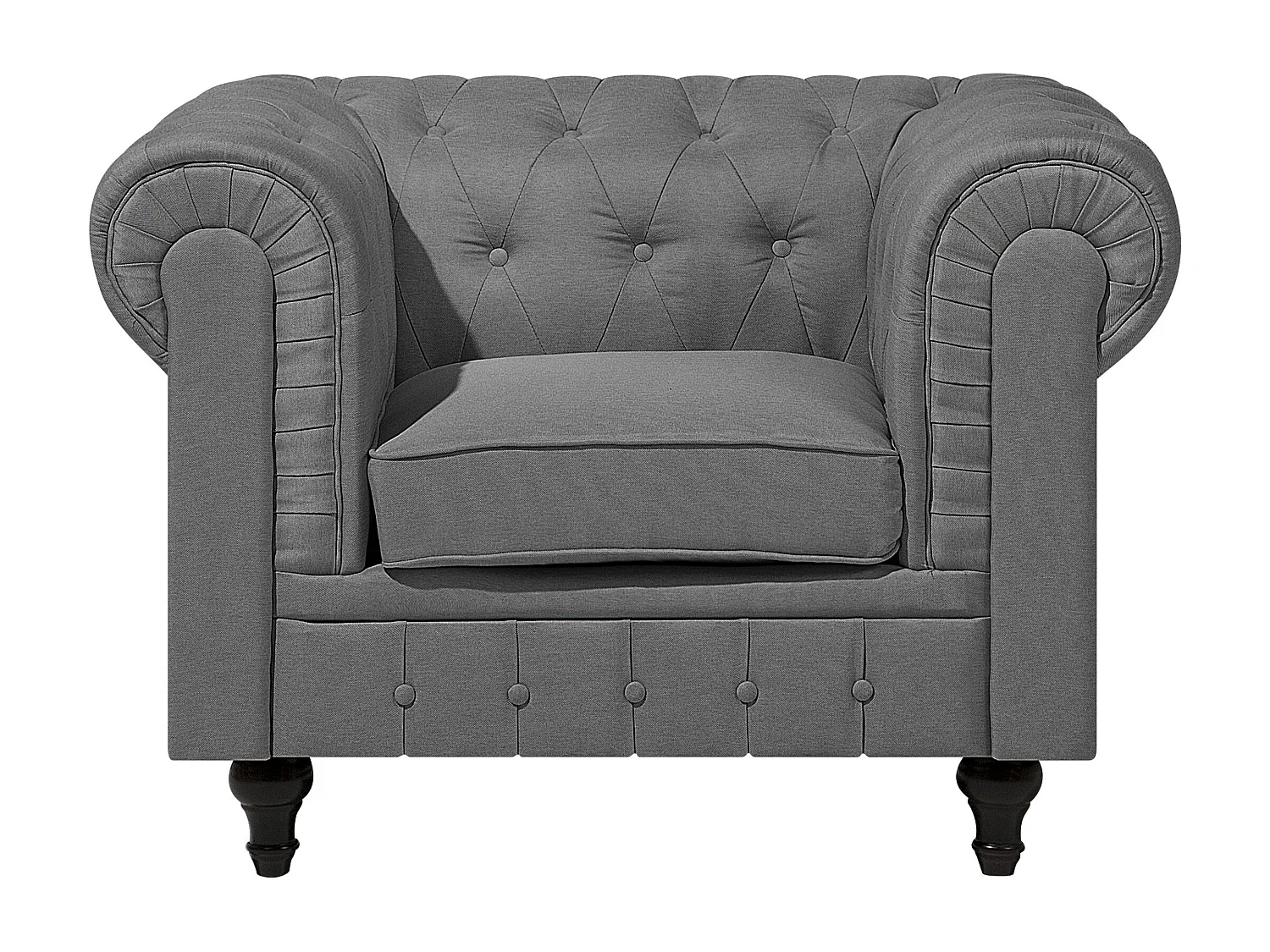 Fauteuil CHESTERFIELD Stof Lichtgrijs