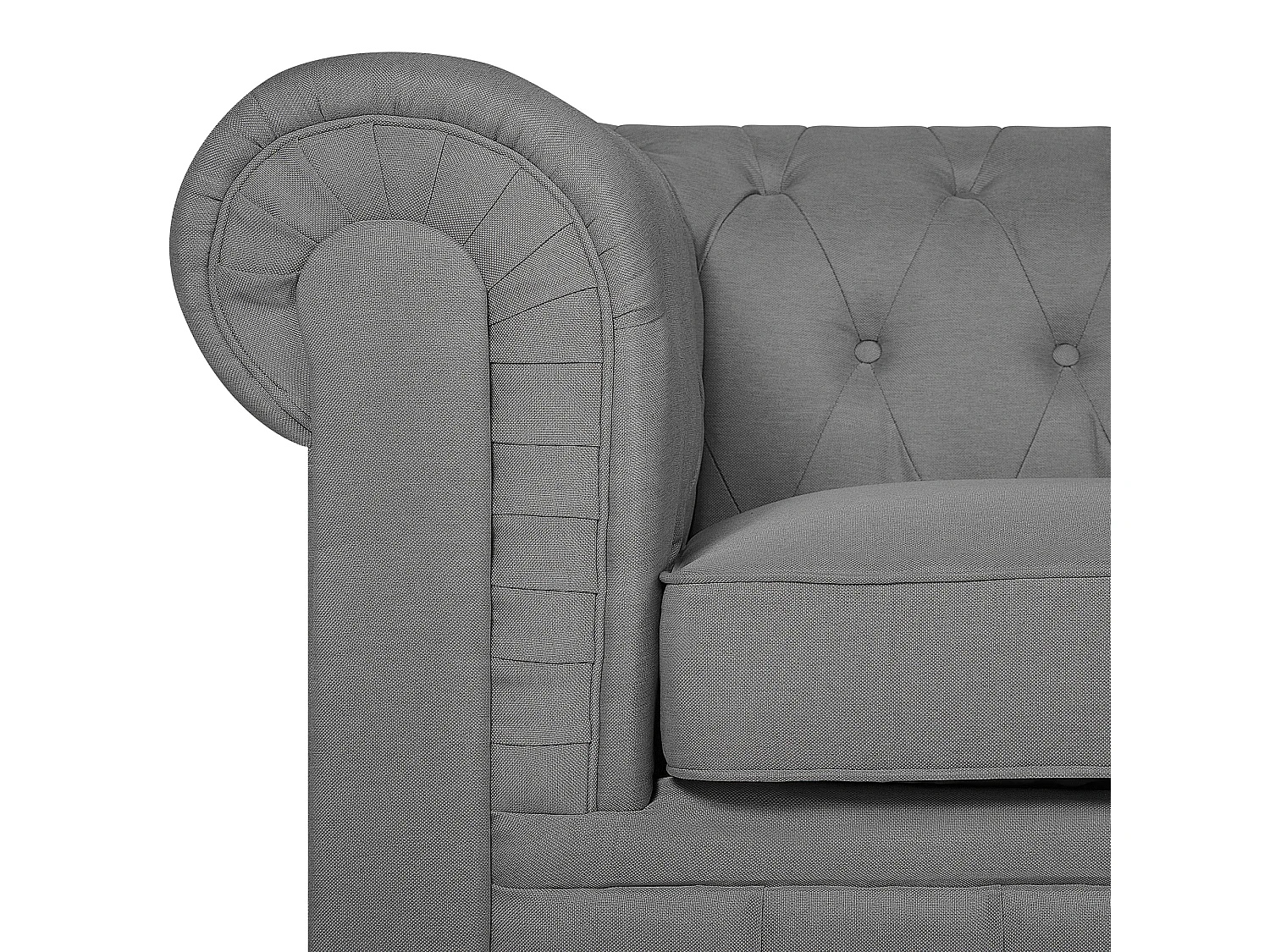 Fauteuil CHESTERFIELD Stof Lichtgrijs