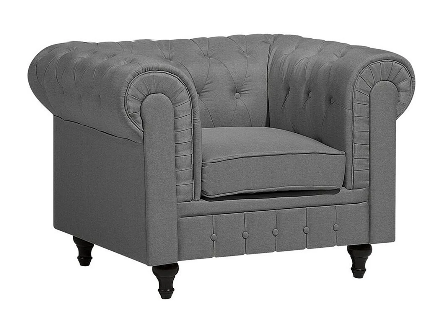 Fauteuil CHESTERFIELD Tissu Gris clair