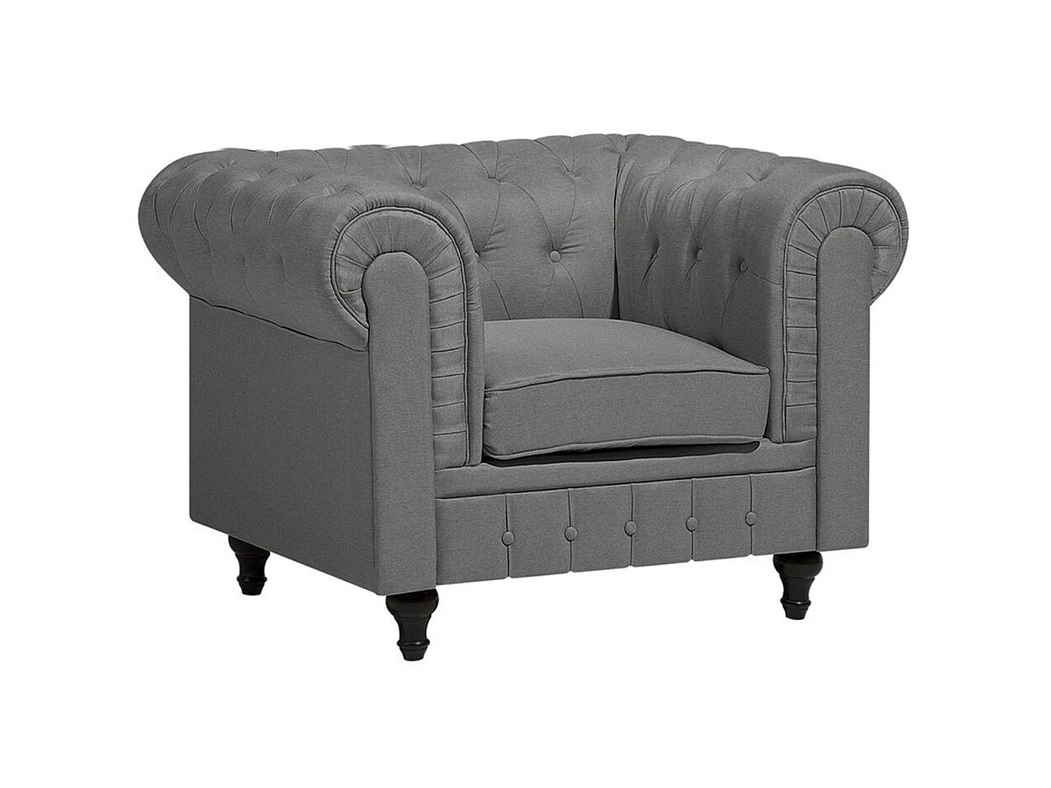 Fauteuil CHESTERFIELD Tissu Gris clair