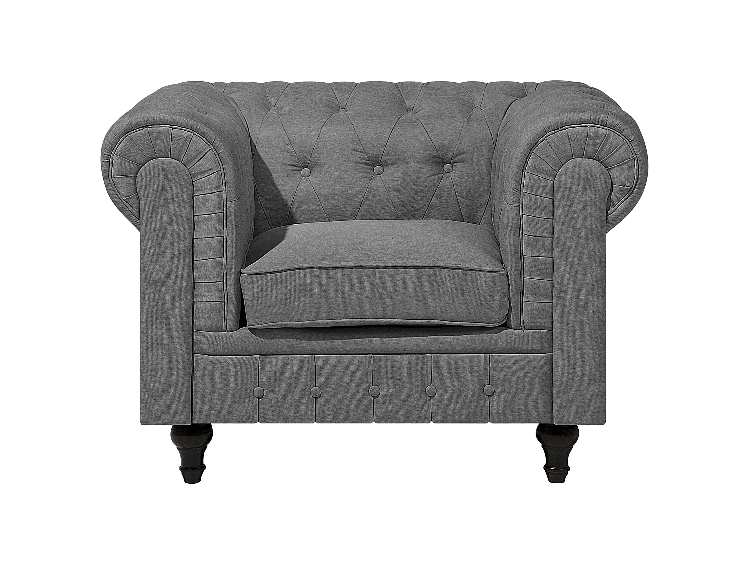 Fauteuil CHESTERFIELD Tissu Gris clair