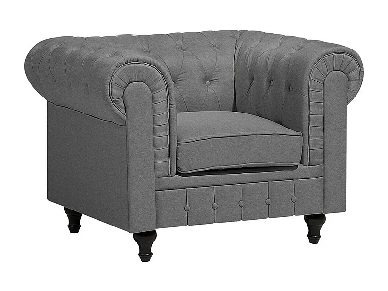 Fauteuil CHESTERFIELD Tissu Gris clair