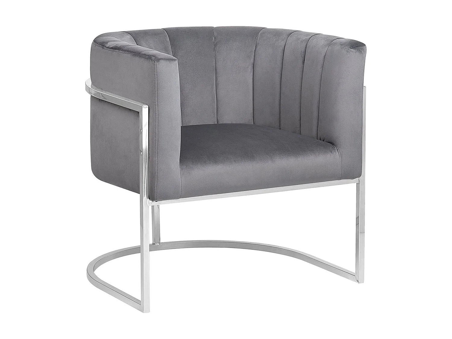 Sessel LARVIK Samtstoff Grau