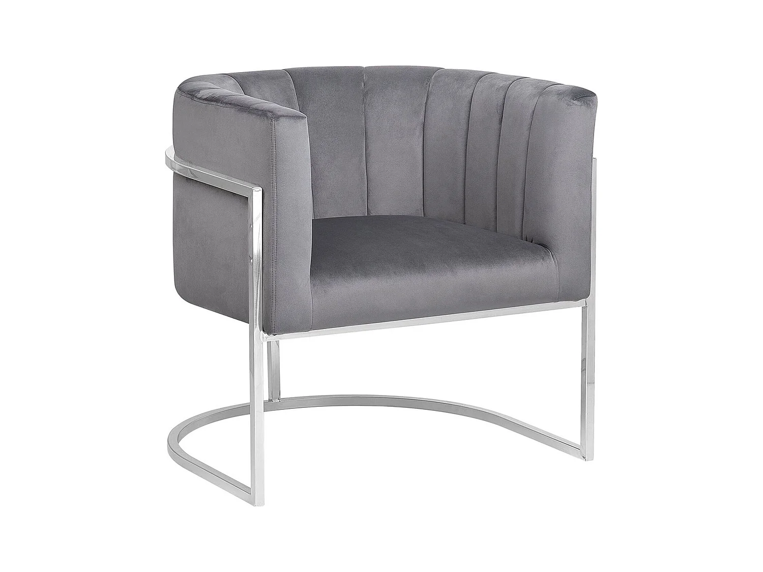 Fauteuil LARVIK Velours Gris