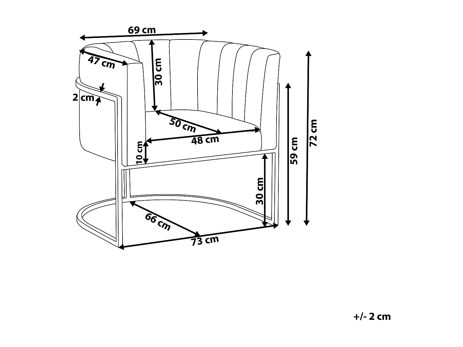 Fauteuil LARVIK Fluweel Grijs