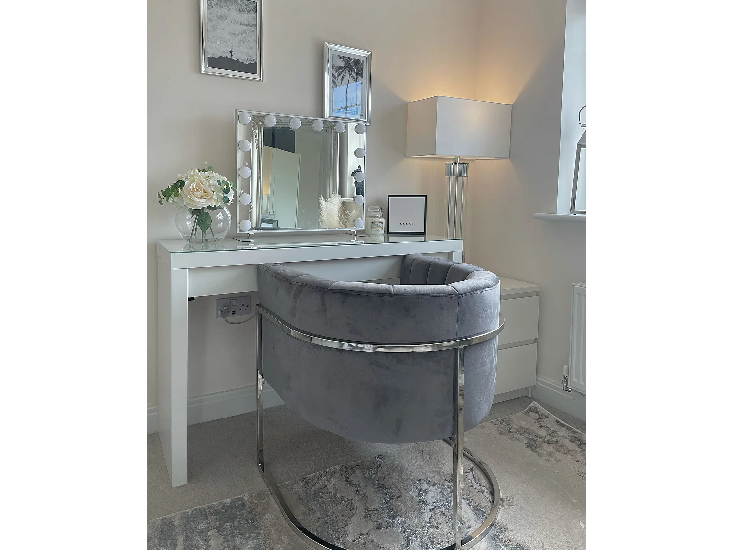 Fauteuil LARVIK Velours Gris