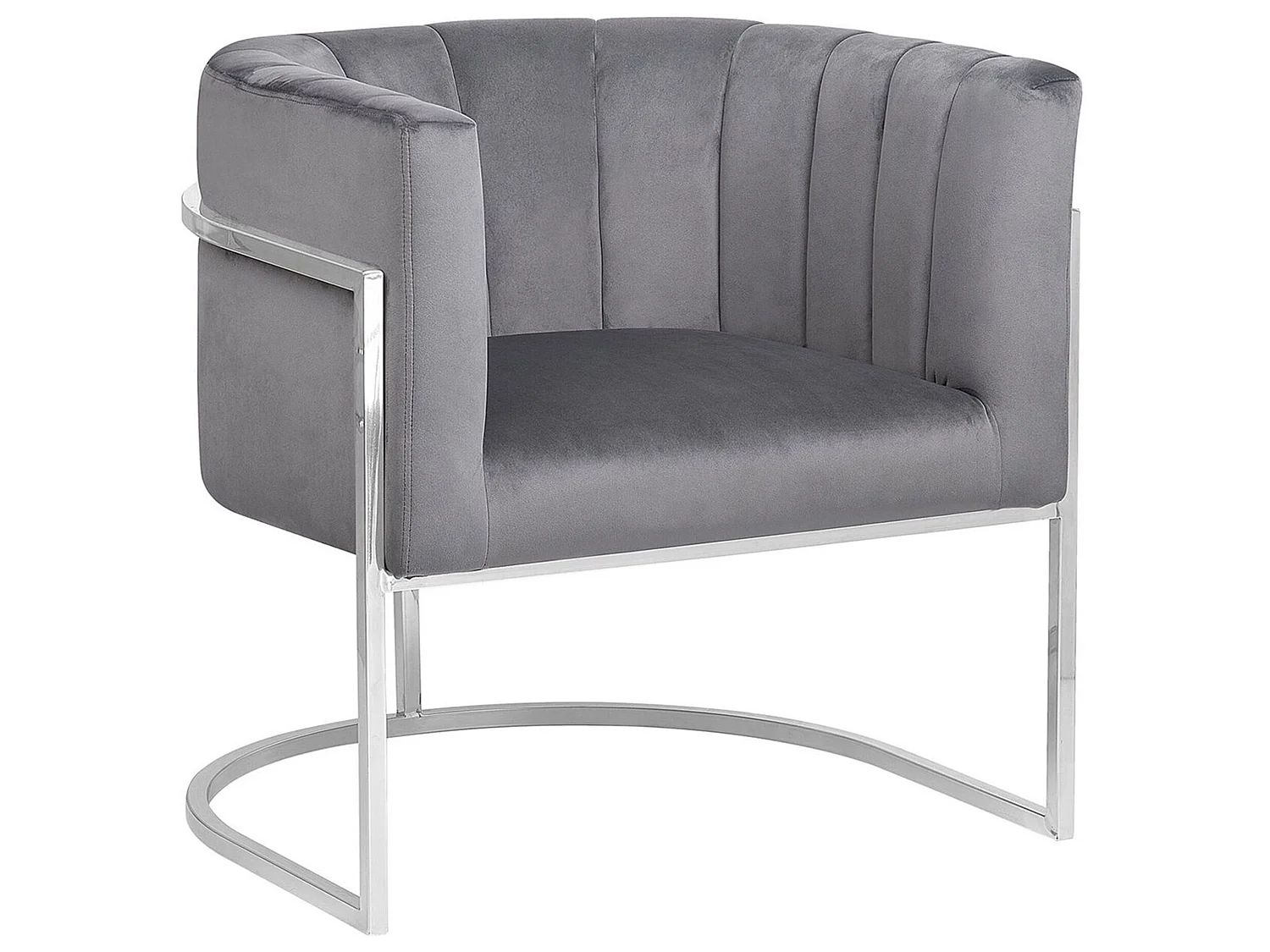 Fauteuil LARVIK Velours Gris