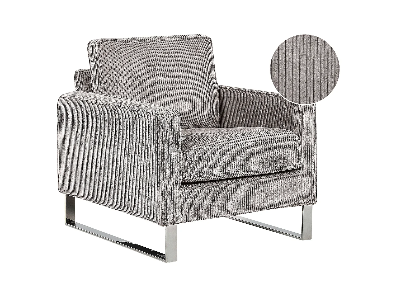Fauteuil VIND Velours côtelé Gris clair