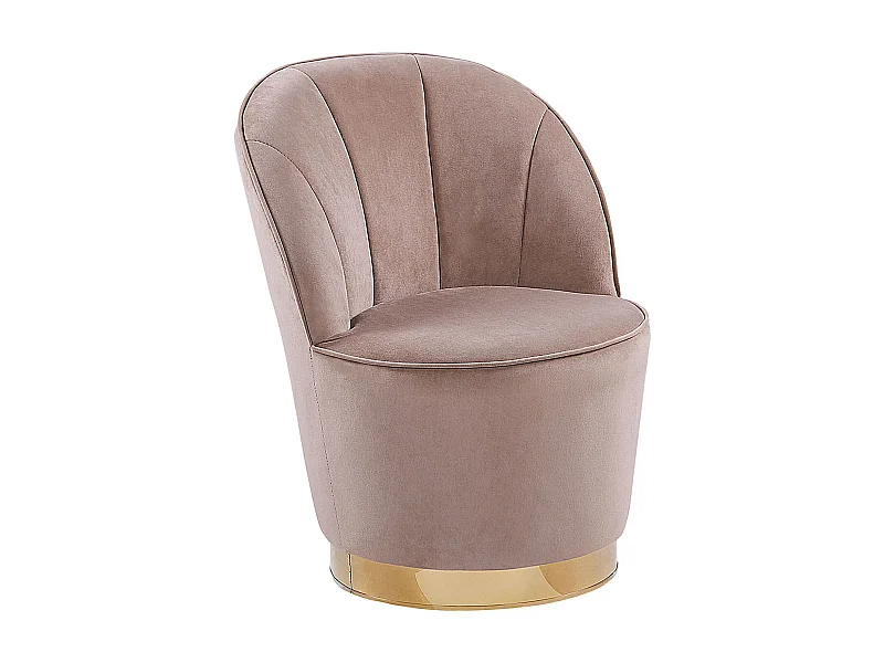 Fauteuil ALBY Velours Beige clair
