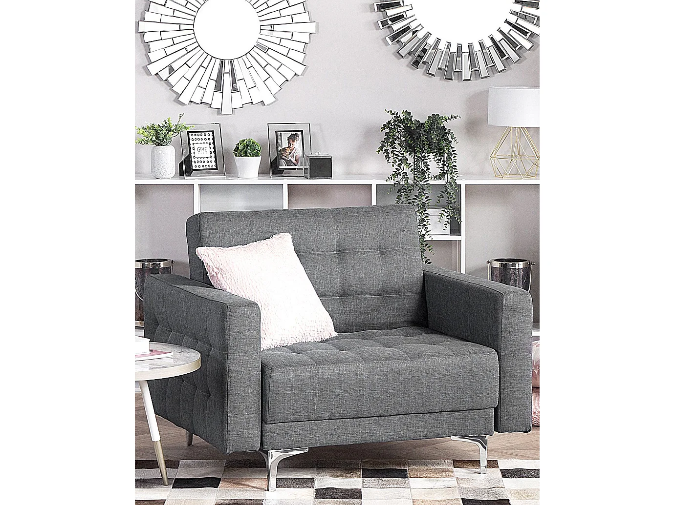 Fauteuil ABERDEEN Tissu Gris clair