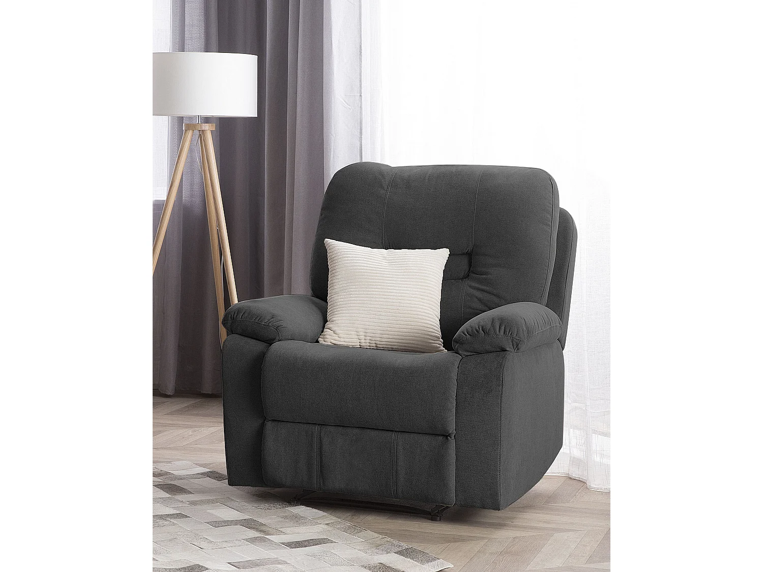 Relaxfauteuil BERGEN Stof Donkergrijs