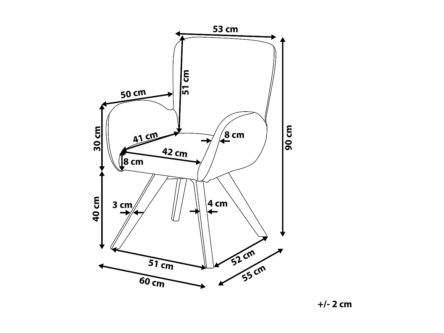 Fauteuil BJARN Stof Zwart