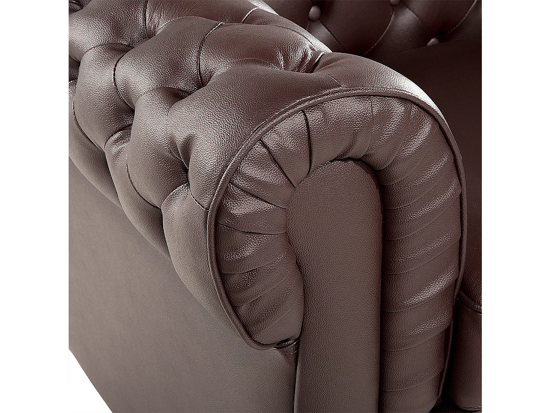 Fauteuil CHESTERFIELD Cuir Marron
