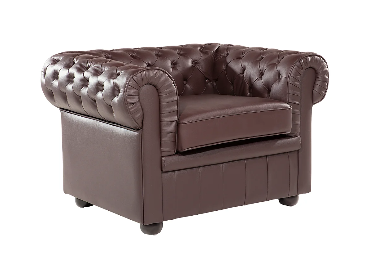 Fauteuil CHESTERFIELD Cuir Marron