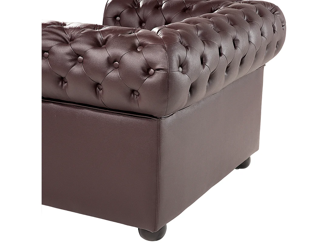 Fauteuil CHESTERFIELD Cuir Marron