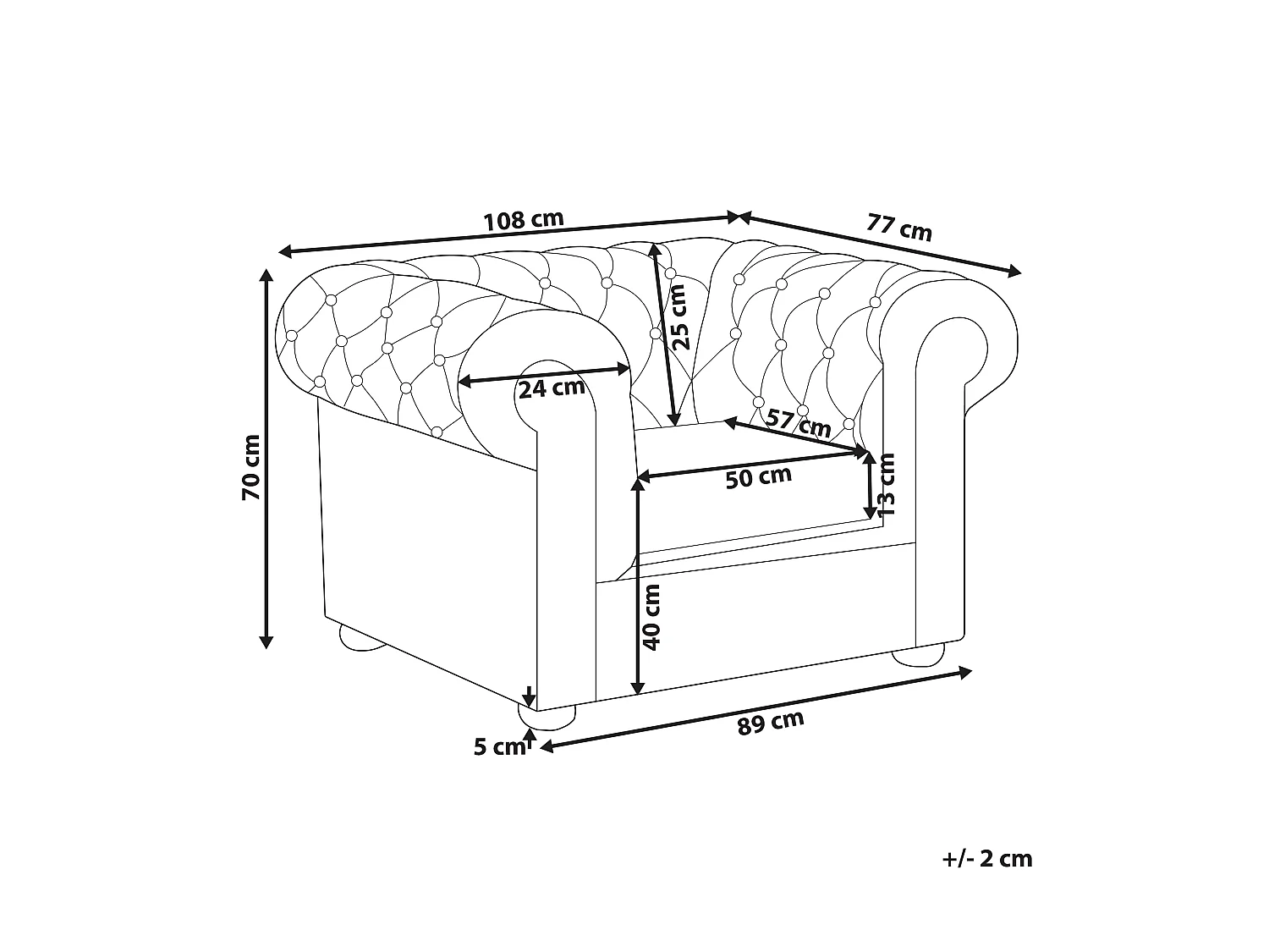 Fauteuil CHESTERFIELD Cuir Marron
