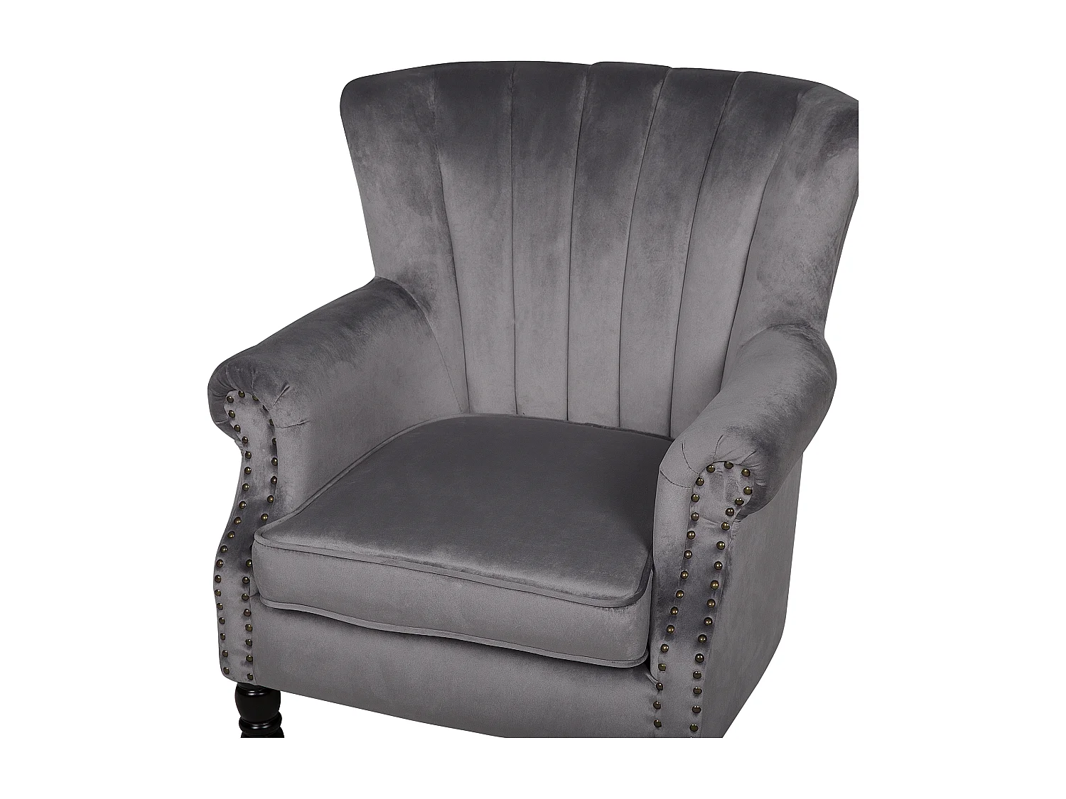 Oorfauteuil SVEDALA Fluweel Grijs