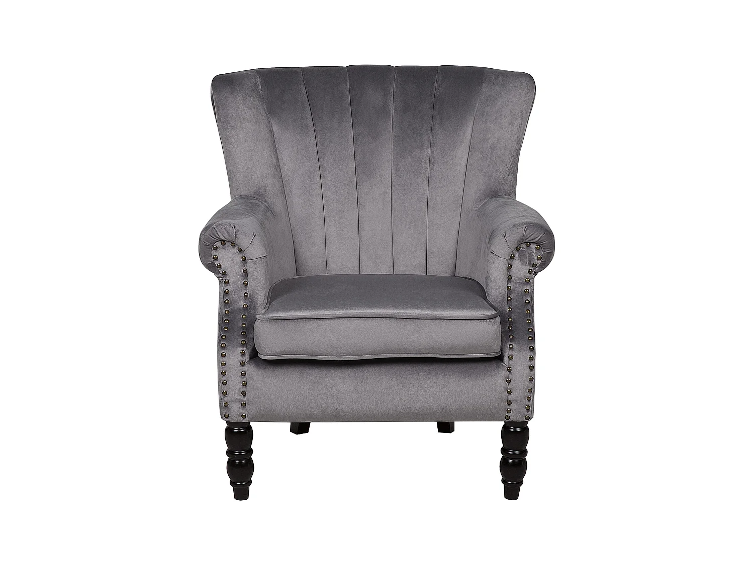 Fauteuil à oreilles SVEDALA Velours Gris
