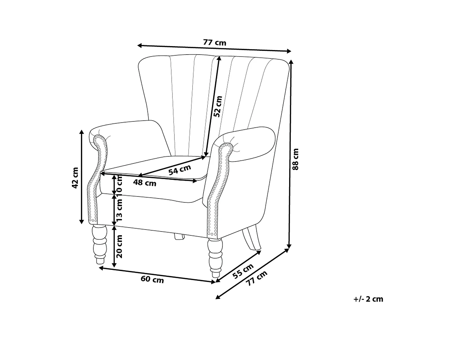 Fauteuil à oreilles SVEDALA Velours Gris