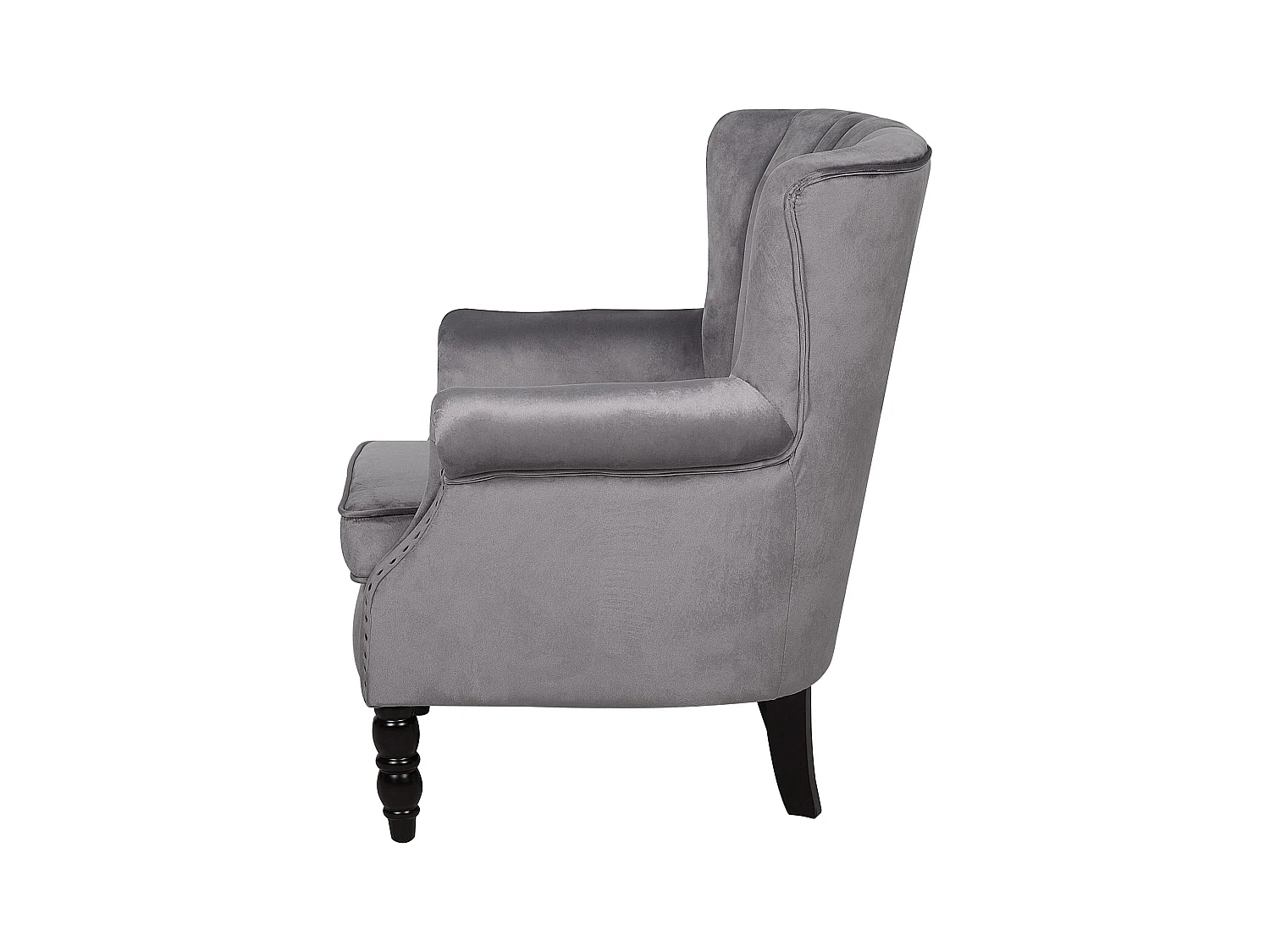 Fauteuil à oreilles SVEDALA Velours Gris