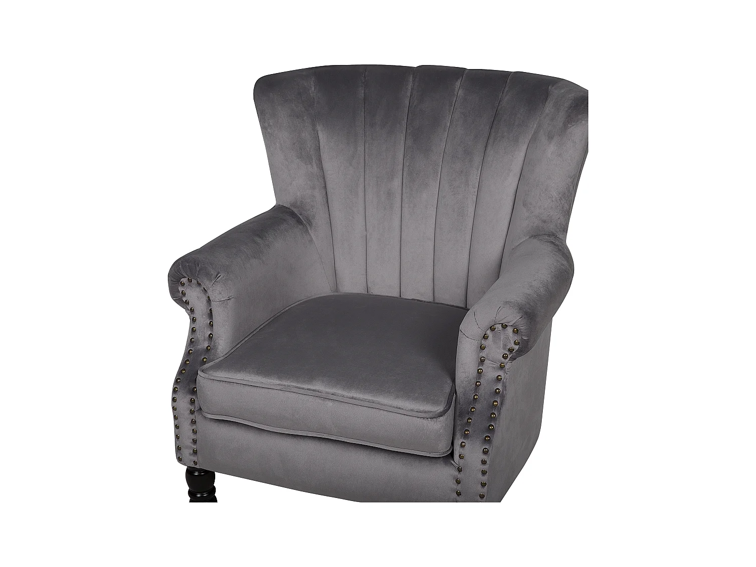 Fauteuil à oreilles SVEDALA Velours Gris