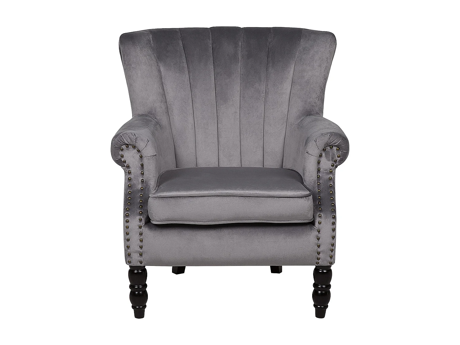 Sillón orejero SVEDALA Terciopelo Gris