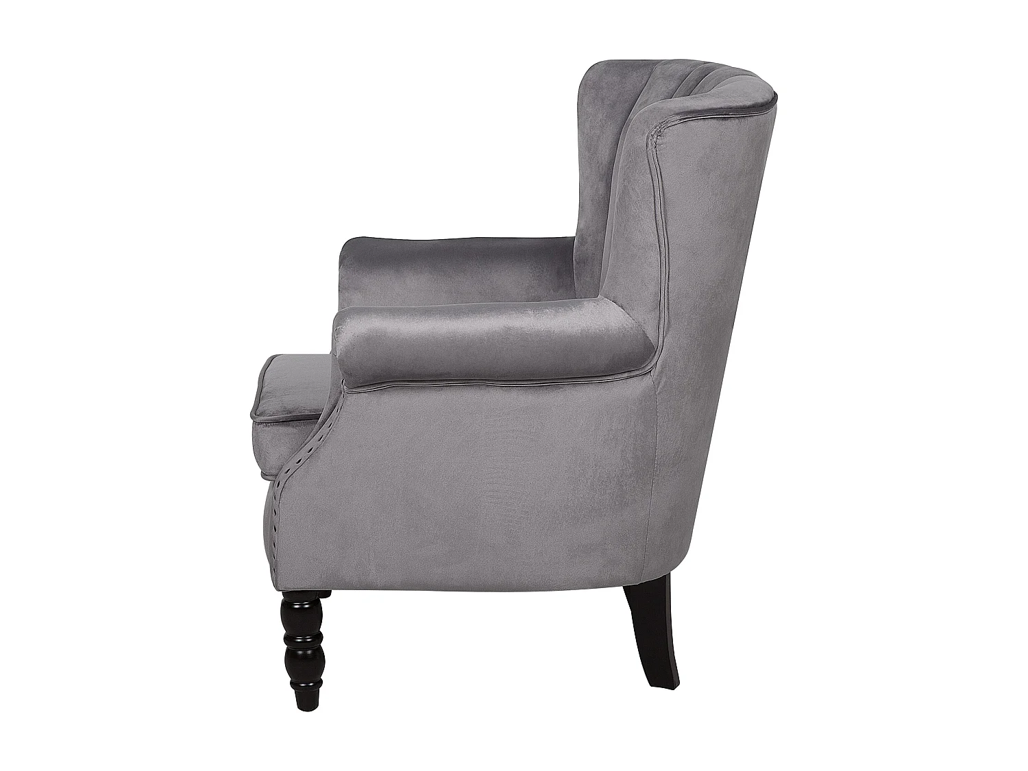 Sillón orejero SVEDALA Terciopelo Gris