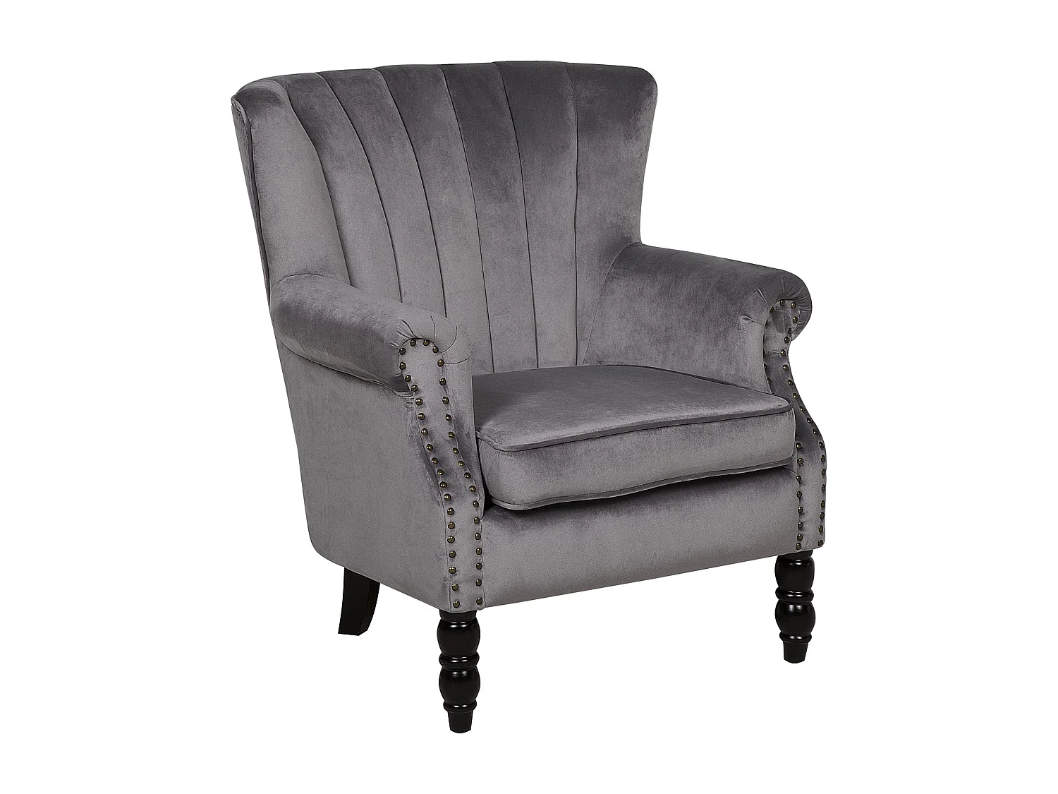 Oorfauteuil SVEDALA Fluweel Grijs