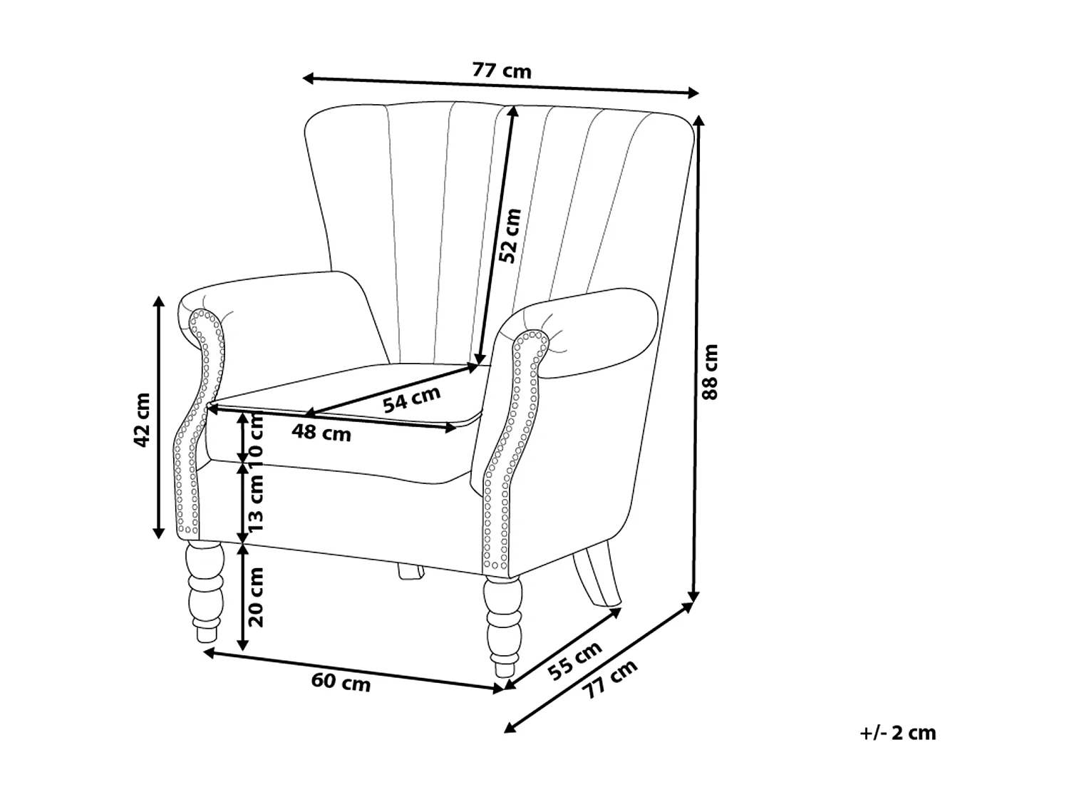 Fauteuil à oreilles SVEDALA Velours Gris