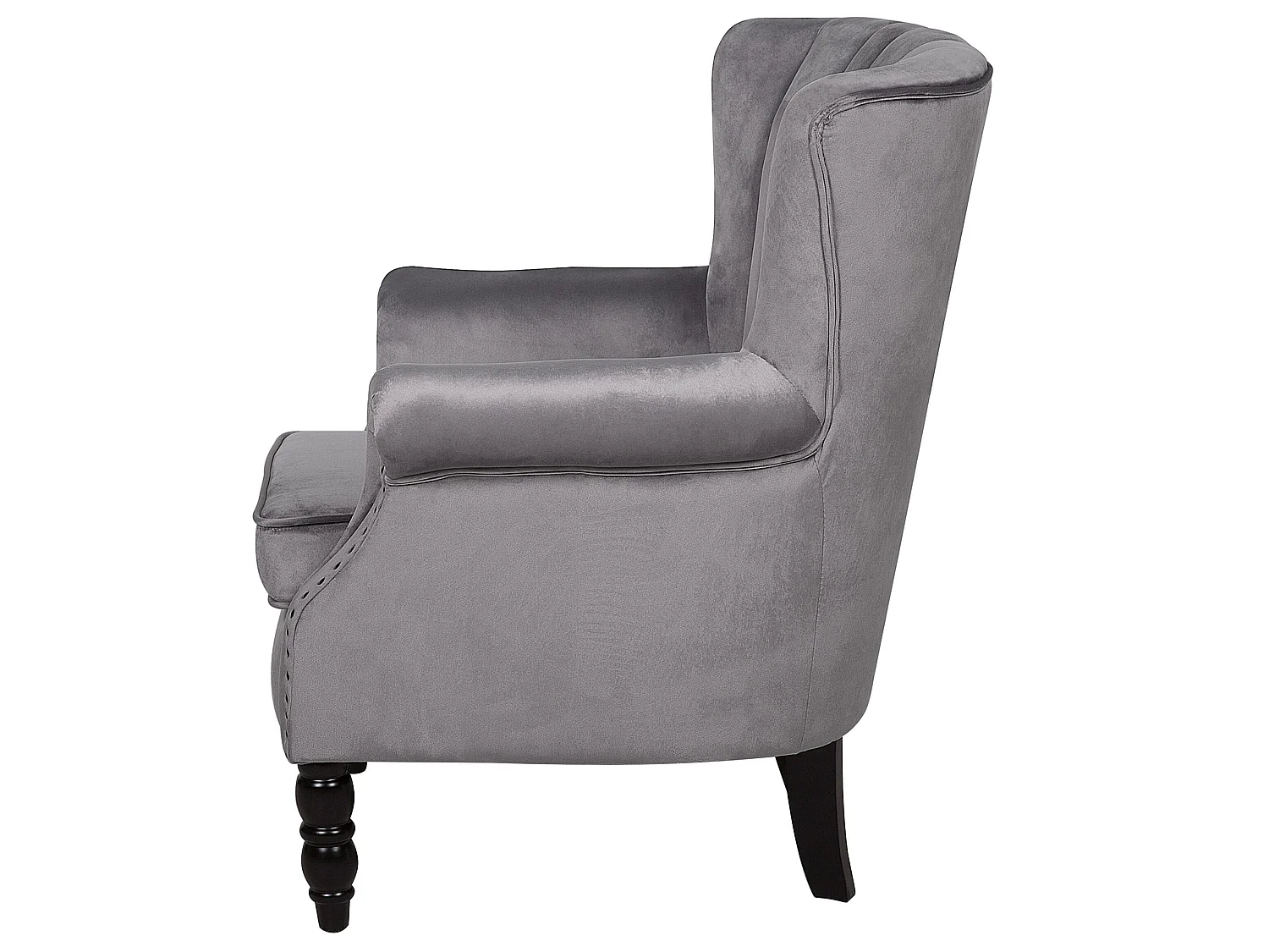 Fauteuil à oreilles SVEDALA Velours Gris