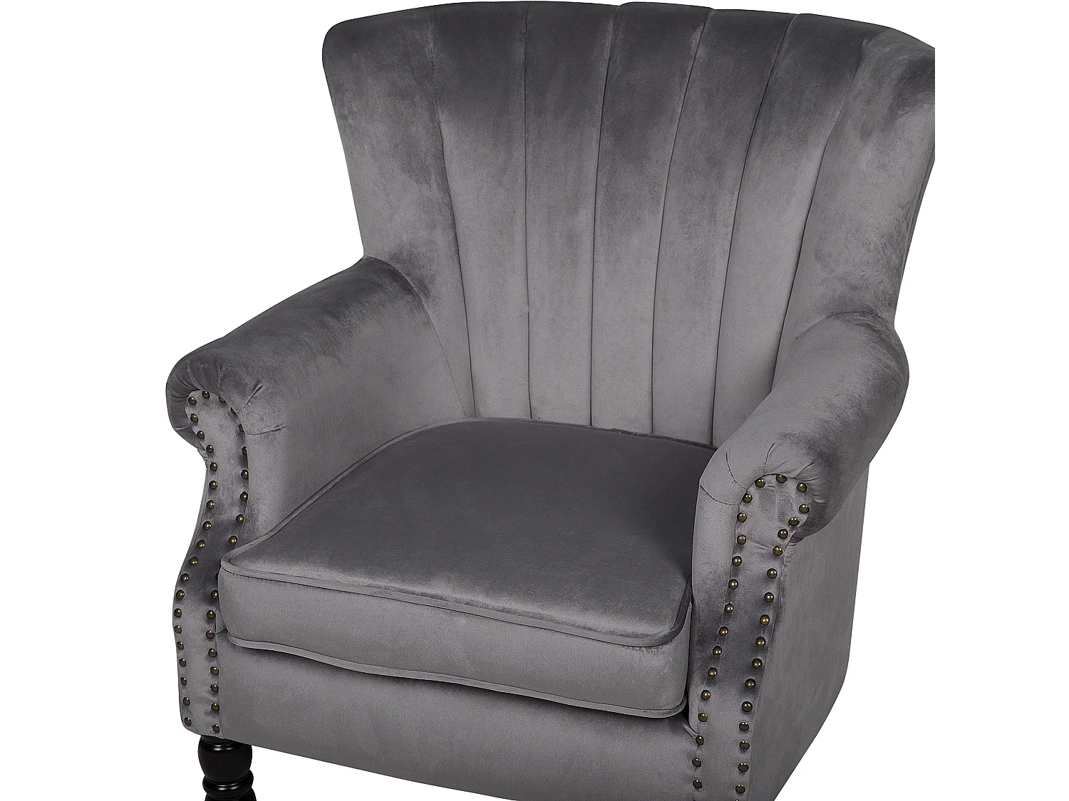 Fauteuil à oreilles SVEDALA Velours Gris