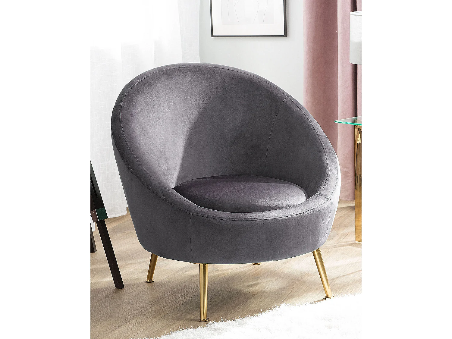 Fauteuil LANGA Velours Gris