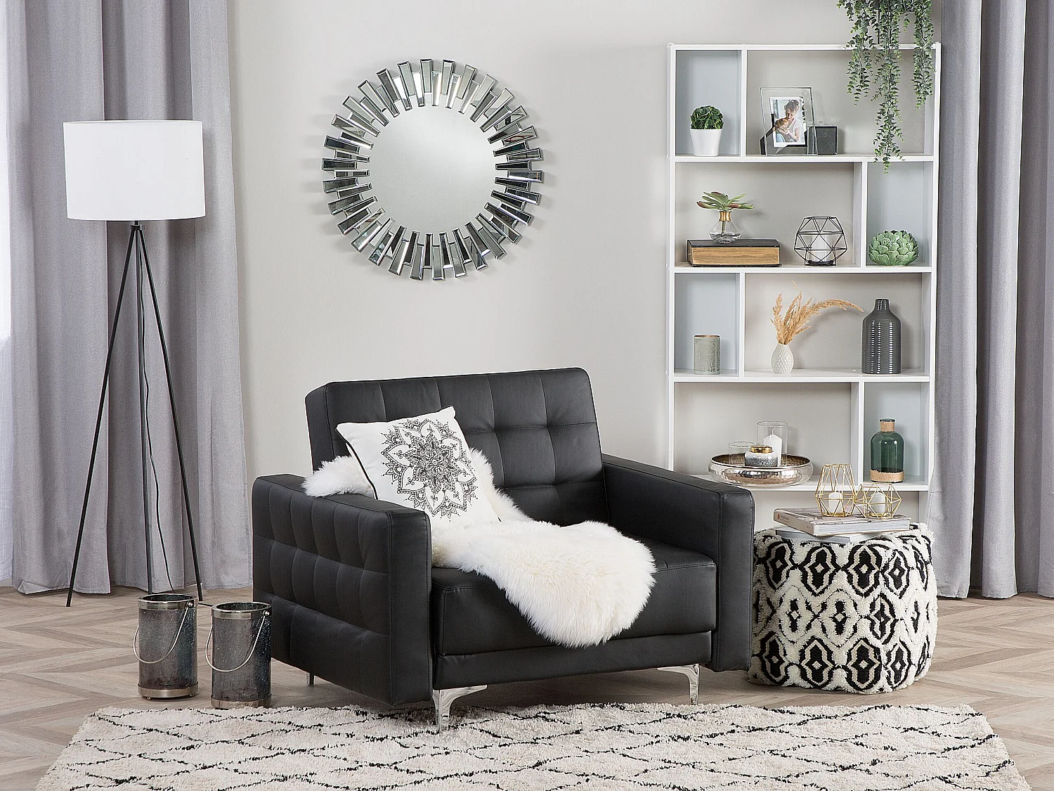 Fauteuil ABERDEEN Cuir PU Noir