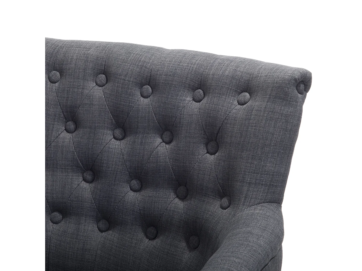 Stilvoller Sessel Polsterbezug Massivholz Versteppung dunkelgrau Alesund