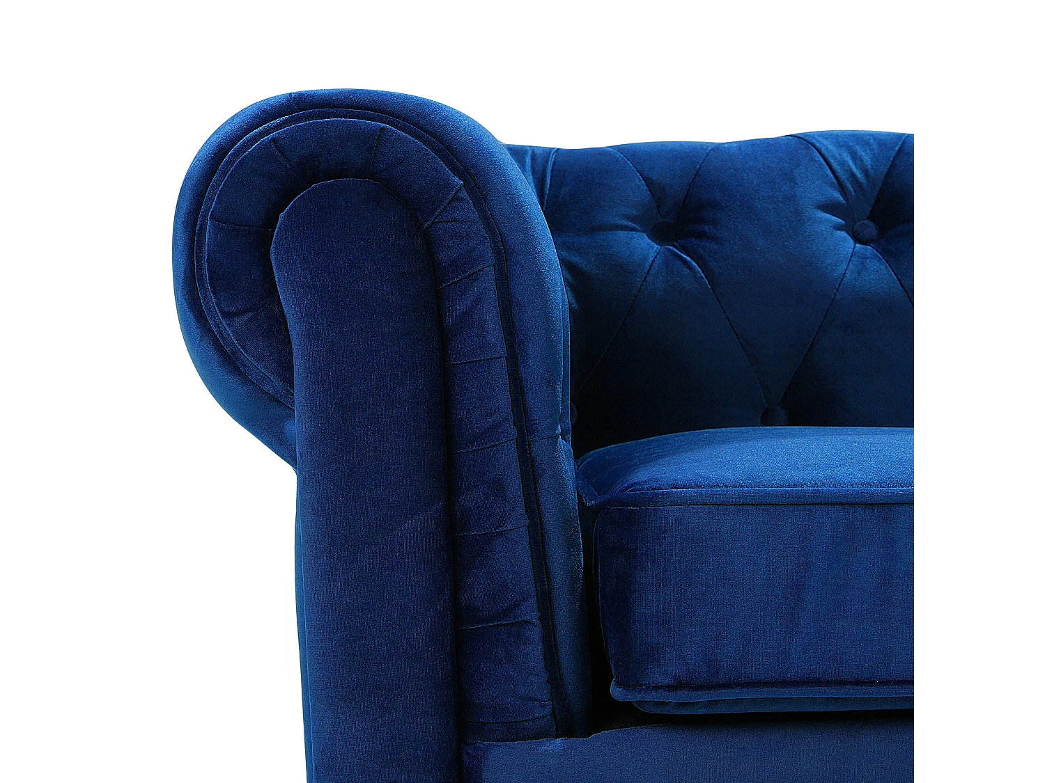 Fauteuil CHESTERFIELD Velours Bleu marine