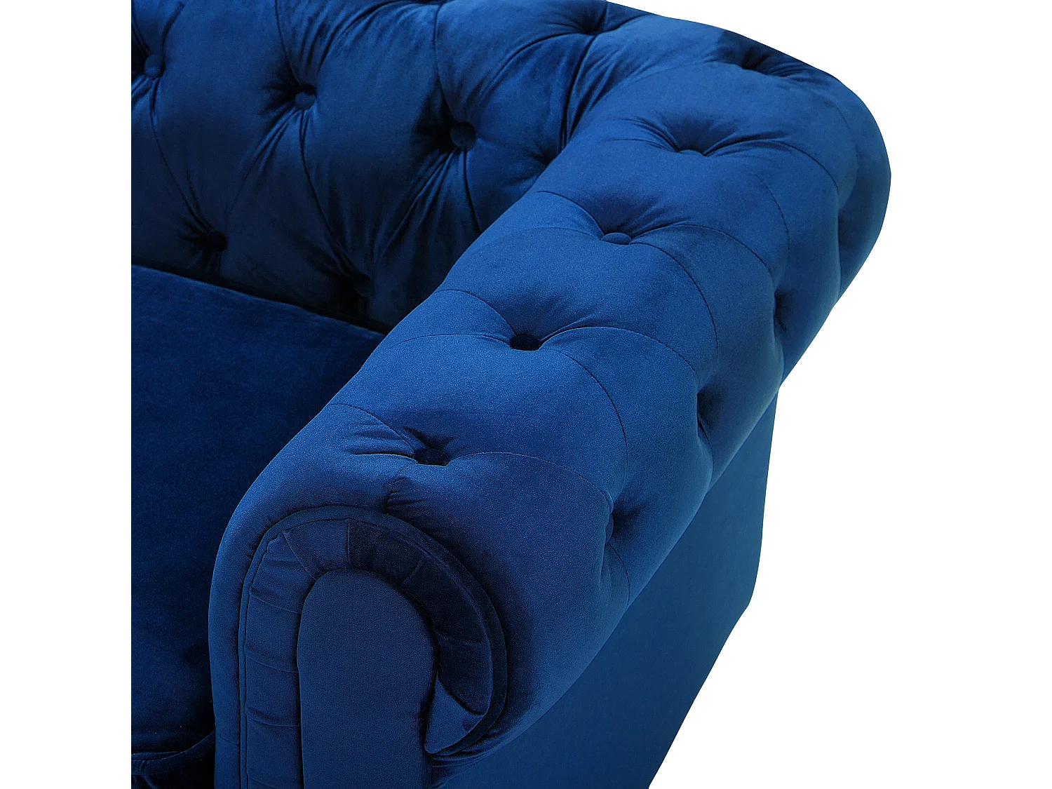Fauteuil CHESTERFIELD Velours Bleu marine
