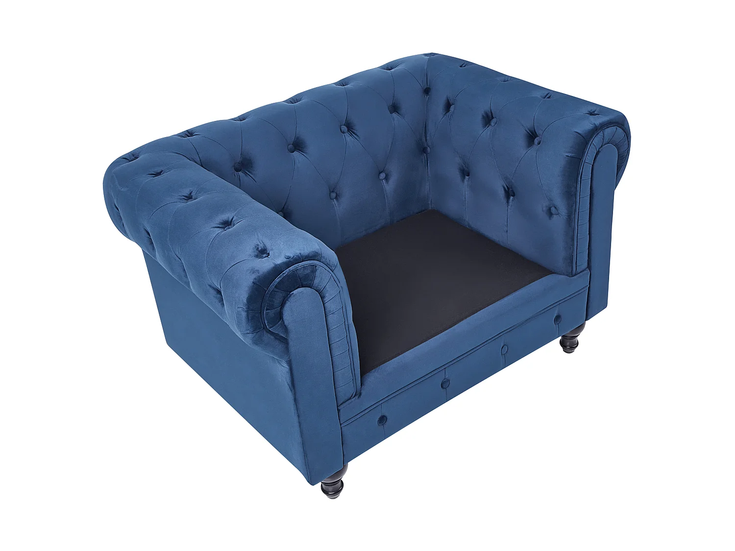 Fauteuil CHESTERFIELD Velours Bleu marine